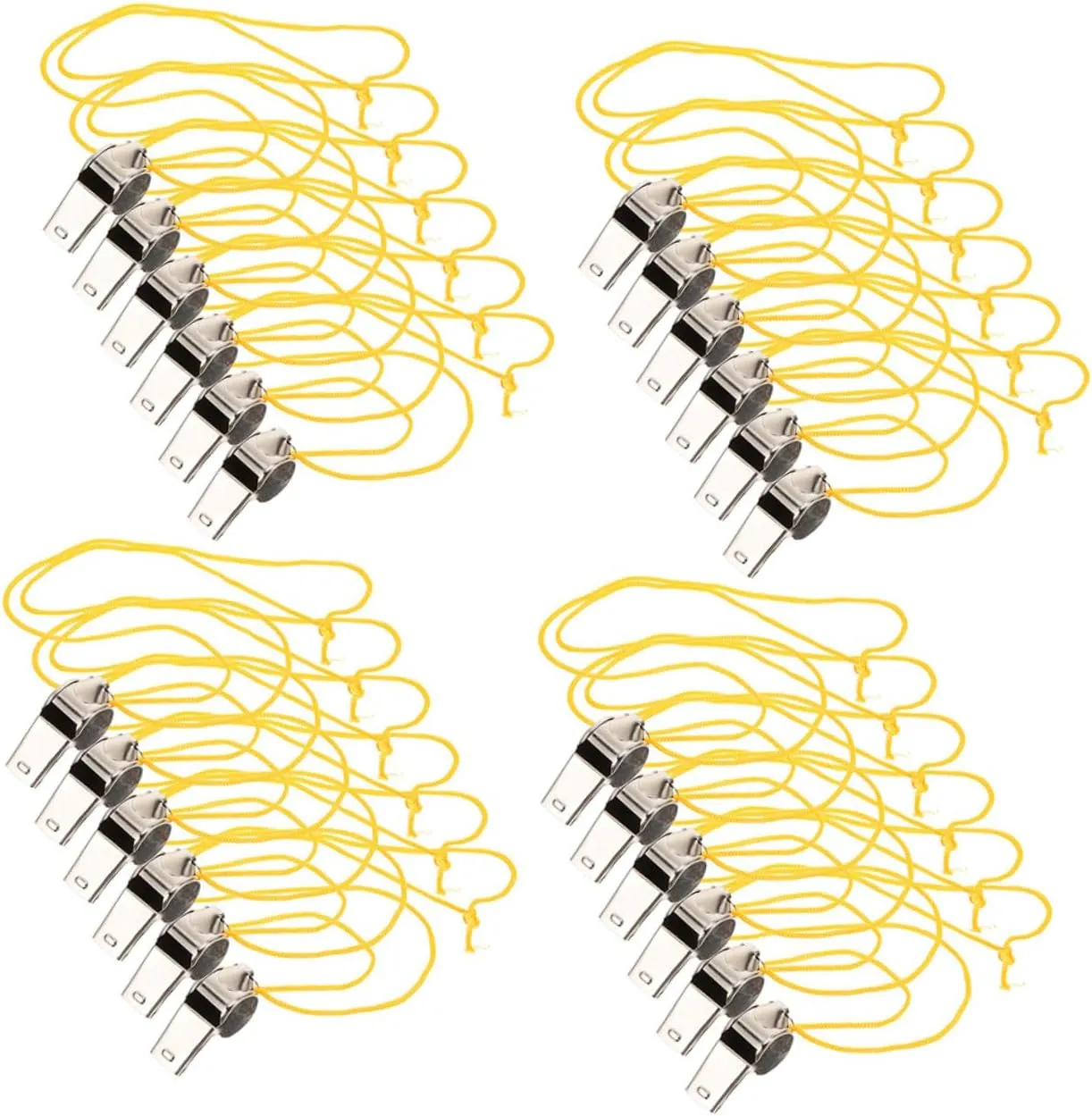SUPVOX 24pcs Whistles Lanyards Loud Emergency Whistles for Sports Outdoor Survival and Hiking Durable Safety for Referees and