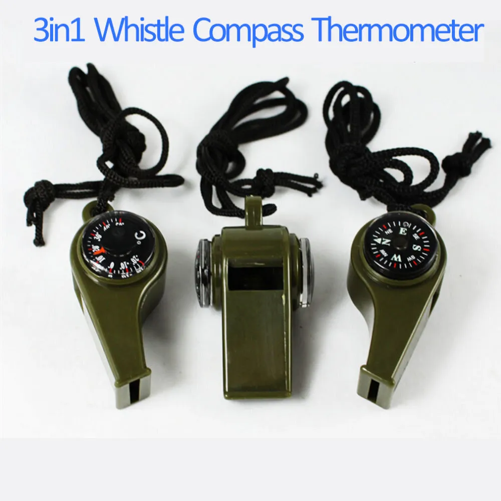 Survival Gear Whistle Compass