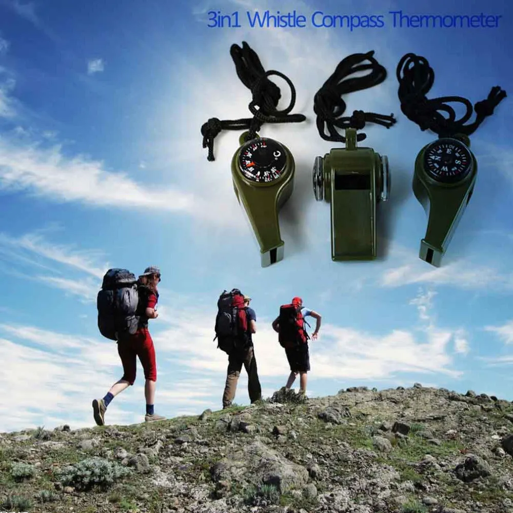 Survival Gear Whistle Compass