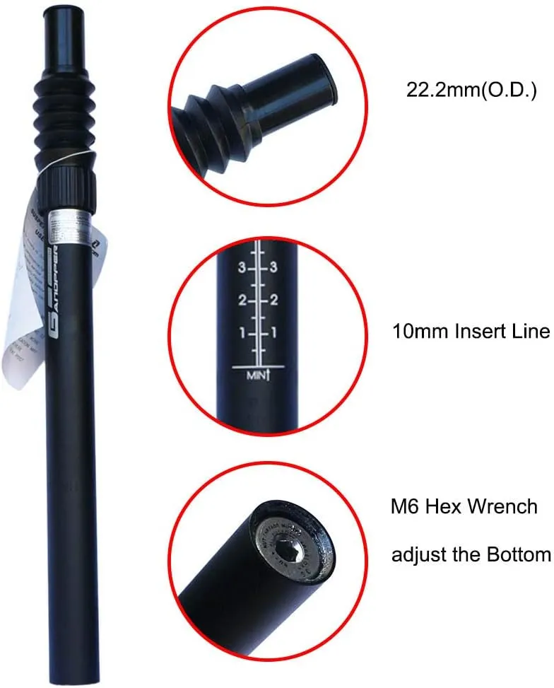 Suspension Seatpost Fixie MTB Mountain Bike Seat Post 25.4mm 27.2mm 28.6mm 30.4mm 30.9mm 31.6mm