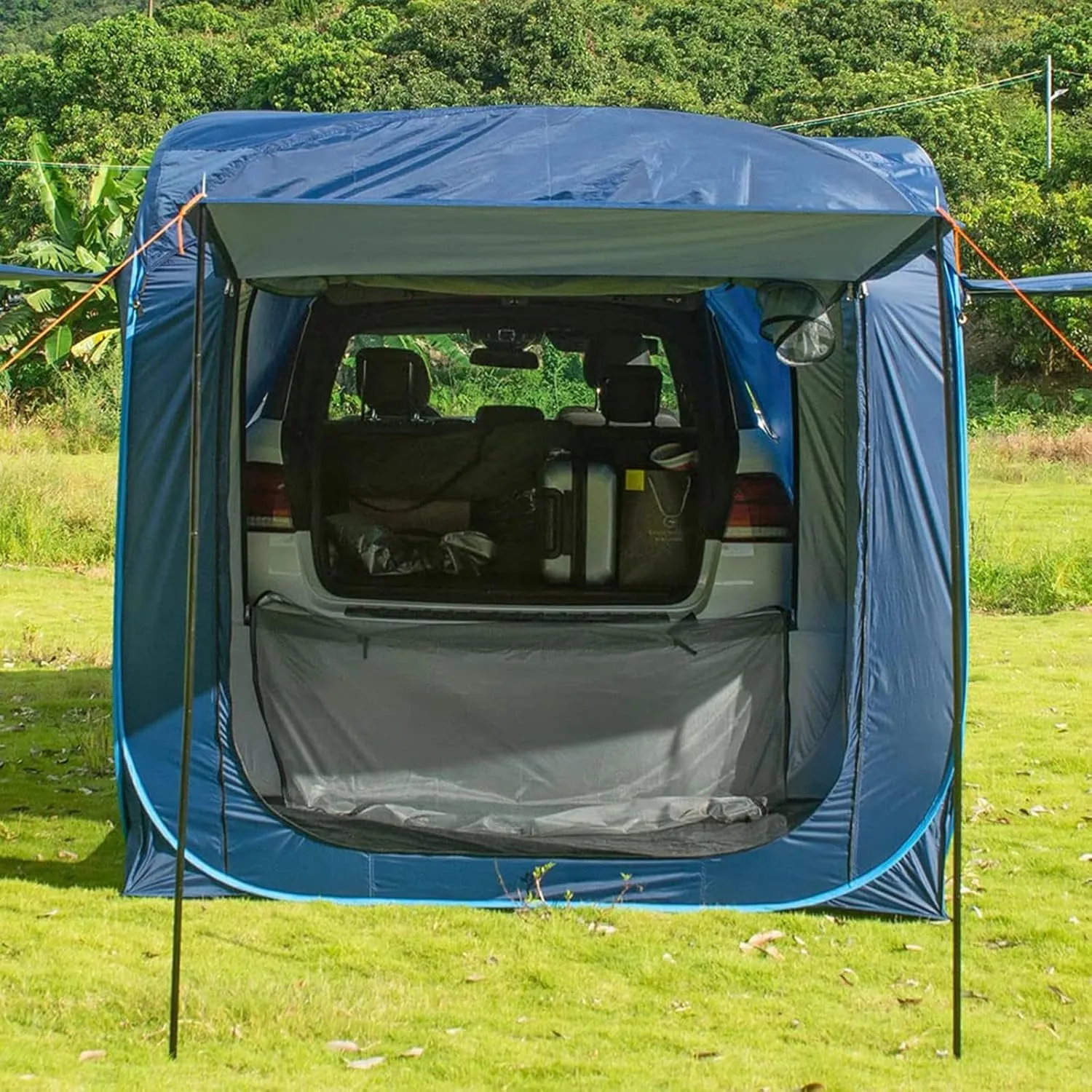 SUV Tent 3-4 Person Family Camping Tent Waterproof Windproof Car Rear Awning Trunk Tents -for Self-Driving Tours and Family Outdoor Activities