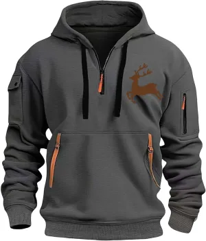 Sweatshirt for Men,Men's Hoodies Quarter Zip Pullover Vintage Workout Running Active Hoodies with Pockets
