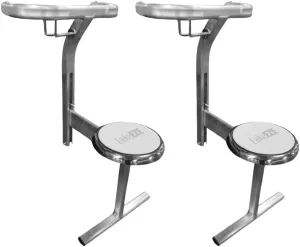 Swim Stool (Cool Grey, Pair) – Premium Dock Accessory for Water Seating – Adjustable Height for Docks, Pools & Waterside Use – Built-in Cup Holder – UV-Resistant, Durable, Made in The USA