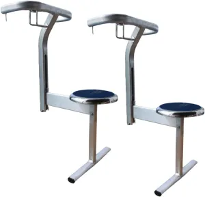 Swim Stool (Navy Blue, Pair) – Premium Dock Accessory for Water Seating – Adjustable Height for Docks, Pools & Waterside Use – Built-in Cup Holder – UV-Resistant, Durable, Made in The USA