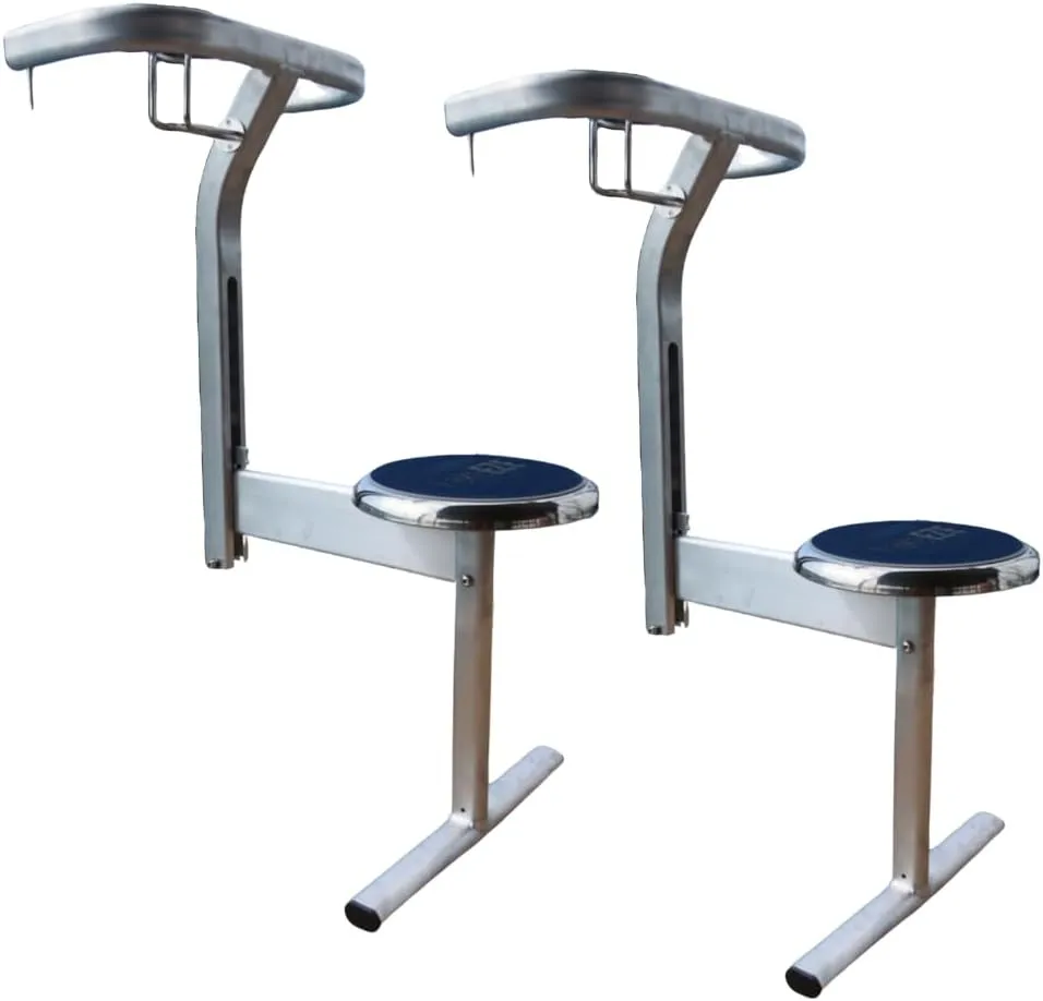 Swim Stool (Navy Blue, Pair) – Premium Dock Accessory for Water Seating – Adjustable Height for Docks, Pools & Waterside Use – Built-in Cup Holder – UV-Resistant, Durable, Made in The USA