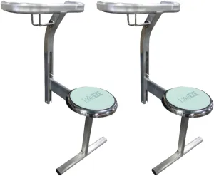 Swim Stool (Seafoam, Pair) – Premium Dock Accessory for Water Seating – Adjustable Height for Docks, Pools & Waterside Use – Built-in Cup Holder – UV-Resistant, Durable, Made in The USA