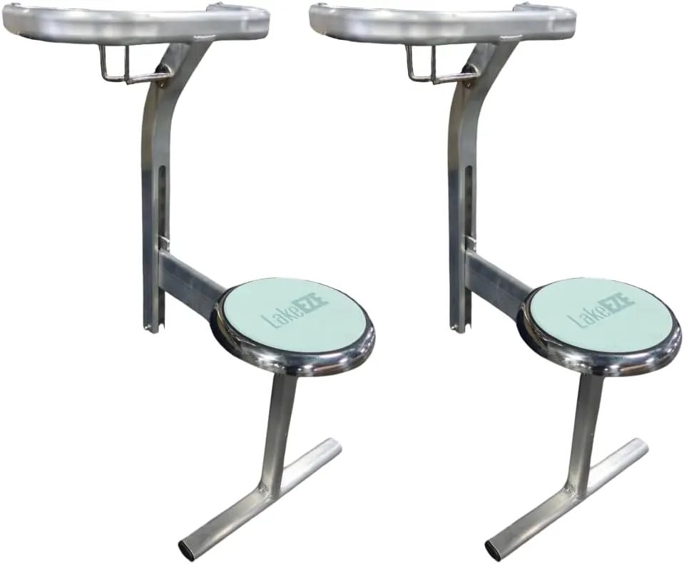 Swim Stool (Seafoam, Pair) – Premium Dock Accessory for Water Seating – Adjustable Height for Docks, Pools & Waterside Use – Built-in Cup Holder – UV-Resistant, Durable, Made in The USA