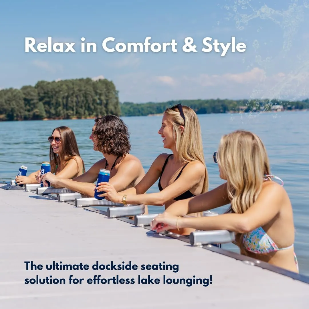 Swim Stool (Seafoam, Pair) – Premium Dock Accessory for Water Seating – Adjustable Height for Docks, Pools & Waterside Use – Built-in Cup Holder – UV-Resistant, Durable, Made in The USA