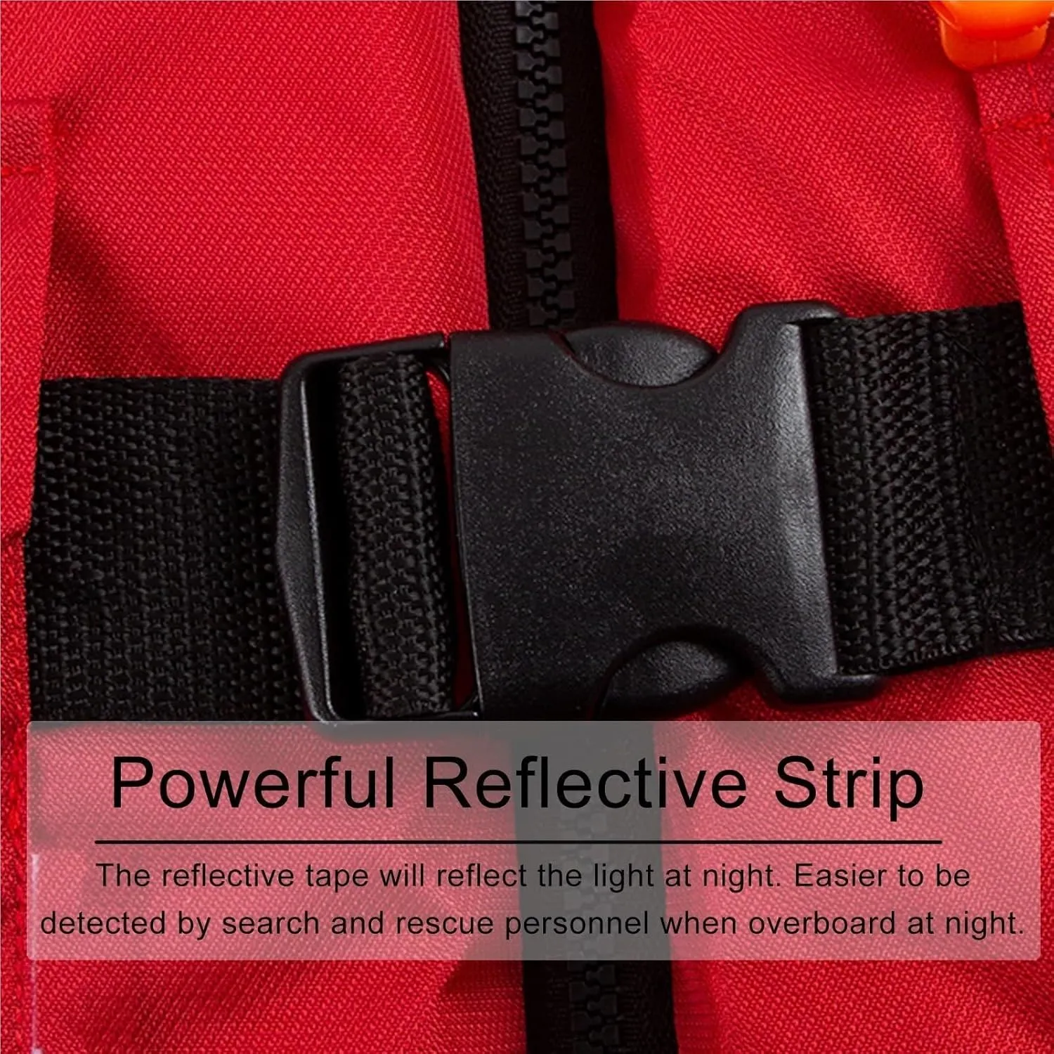 Swimming Vest, Strong Reflective Safety Equipment with Adjustable Waist Belt and Zipper, Safety Whistle for Kayaking, Sailing, Rafting