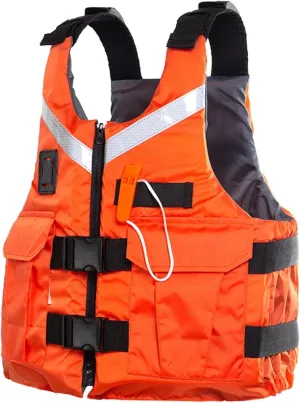 Swimming Vest, Strong Reflective Safety Equipment with Adjustable Waist Belt and Zipper, Safety Whistle for Kayaking, Sailing, Rafting