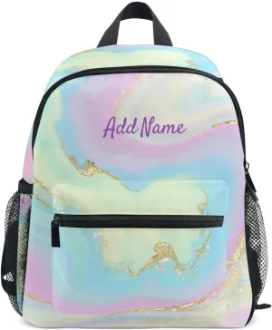 Tarity Custom Kids Toddler Backpack for Girls School Bag Cute Travel Backpack Bookbag for Preschool Kindergarten Rainbow Color One Size
