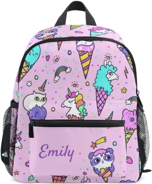 Tarity Custom Unicorn Kids Toddler Backpack for Girls School Bag Cute Travel Backpack Bookbag for Preschool Kindergarten