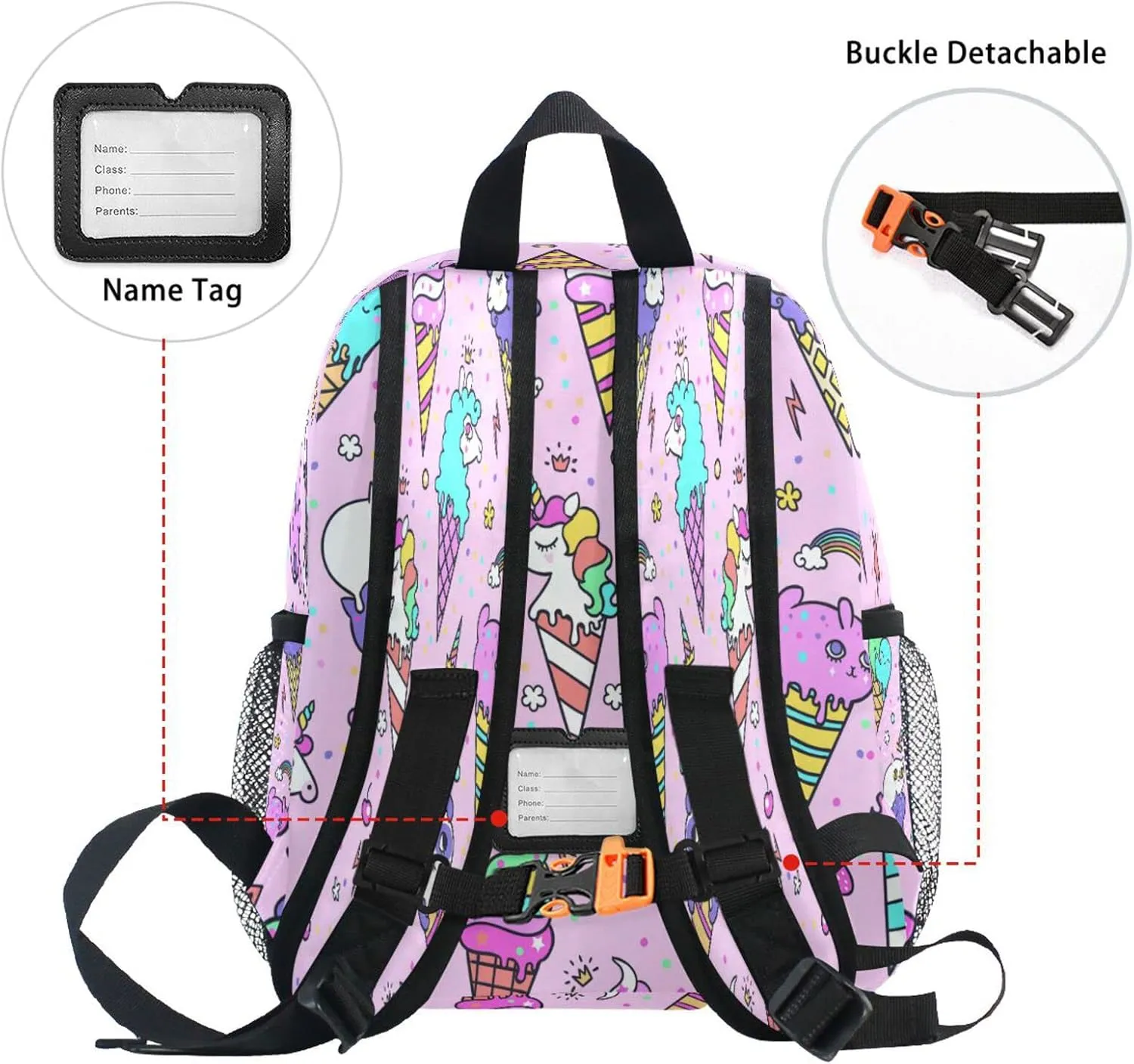 Tarity Custom Unicorn Kids Toddler Backpack for Girls School Bag Cute Travel Backpack Bookbag for Preschool Kindergarten