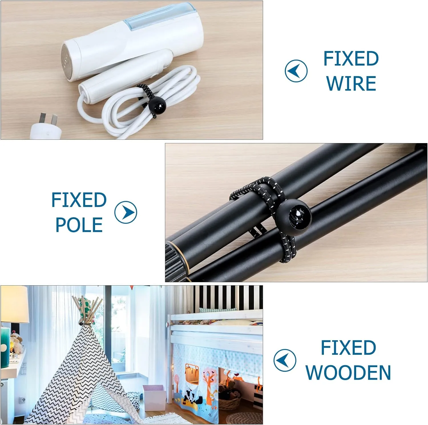 Tarp Bungee with Balls 12 Inch,100 PCS White Bungie Cord Balls Heavy Duty Tie Down Strap Cord for Camping, Shelter,Cargo,Projector Screen,Tent Poles with UV Resistant