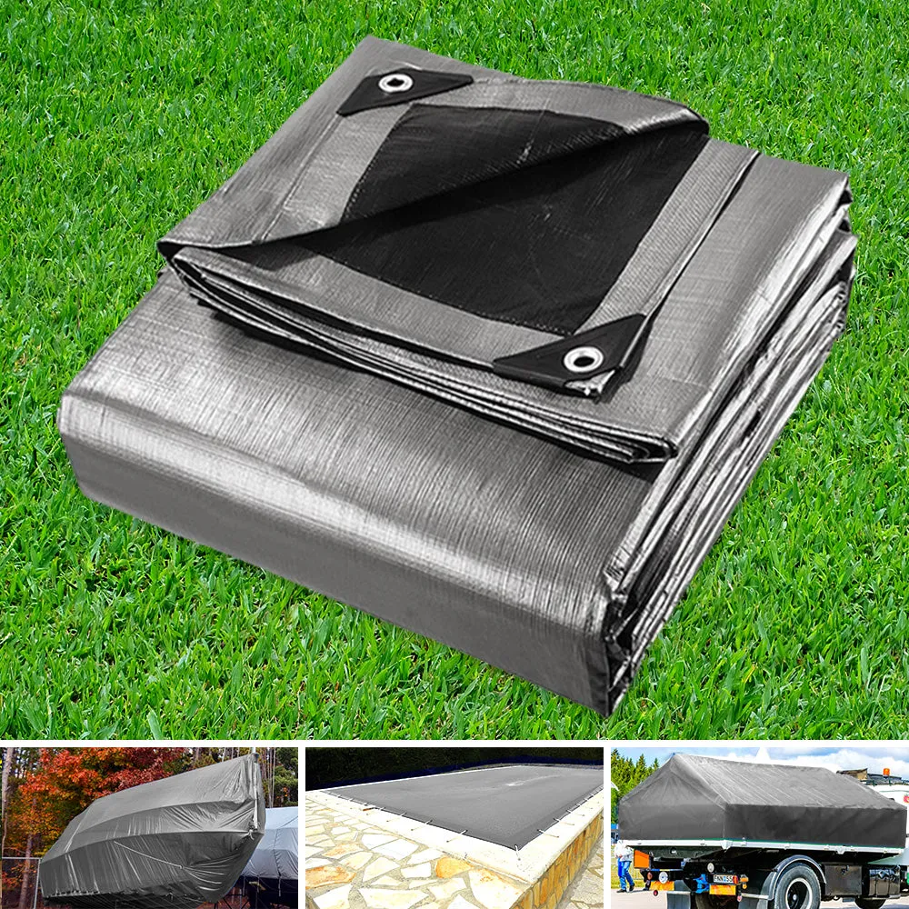 Tarp Tarpaulin 6X7.3M Canvas Camping Heavy Duty Sun Cover