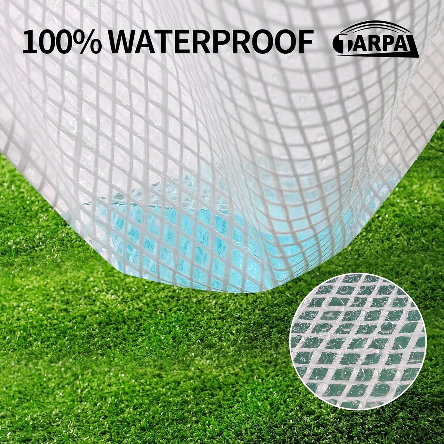 TARPAL 20'x20' Clear White Tarp Heavy Duty Waterproof 12mil with Grommets or Zip Ties for Large Greenhouses for Outdoors Garden,Farm,Chicken Coops