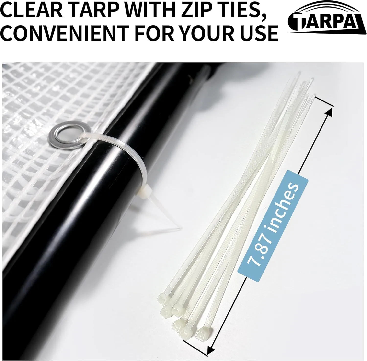TARPAL 20'x20' Clear White Tarp Heavy Duty Waterproof 12mil with Grommets or Zip Ties for Large Greenhouses for Outdoors Garden,Farm,Chicken Coops
