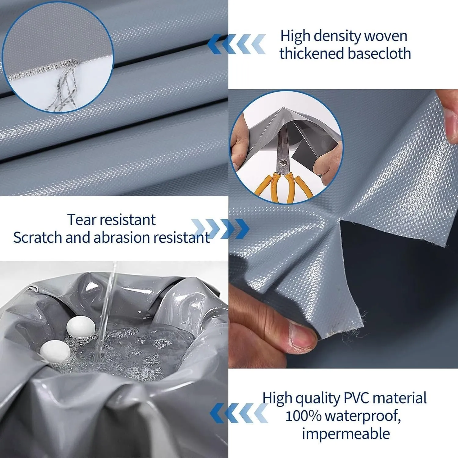 Tarps Heavy Duty Waterproof, Tarp Outdoor PVC Tarp Cover Thick UV-Protective Tarp with Grommet - for Firewood Outdoor Furniture etc,2 * 2m/6 * 6ft