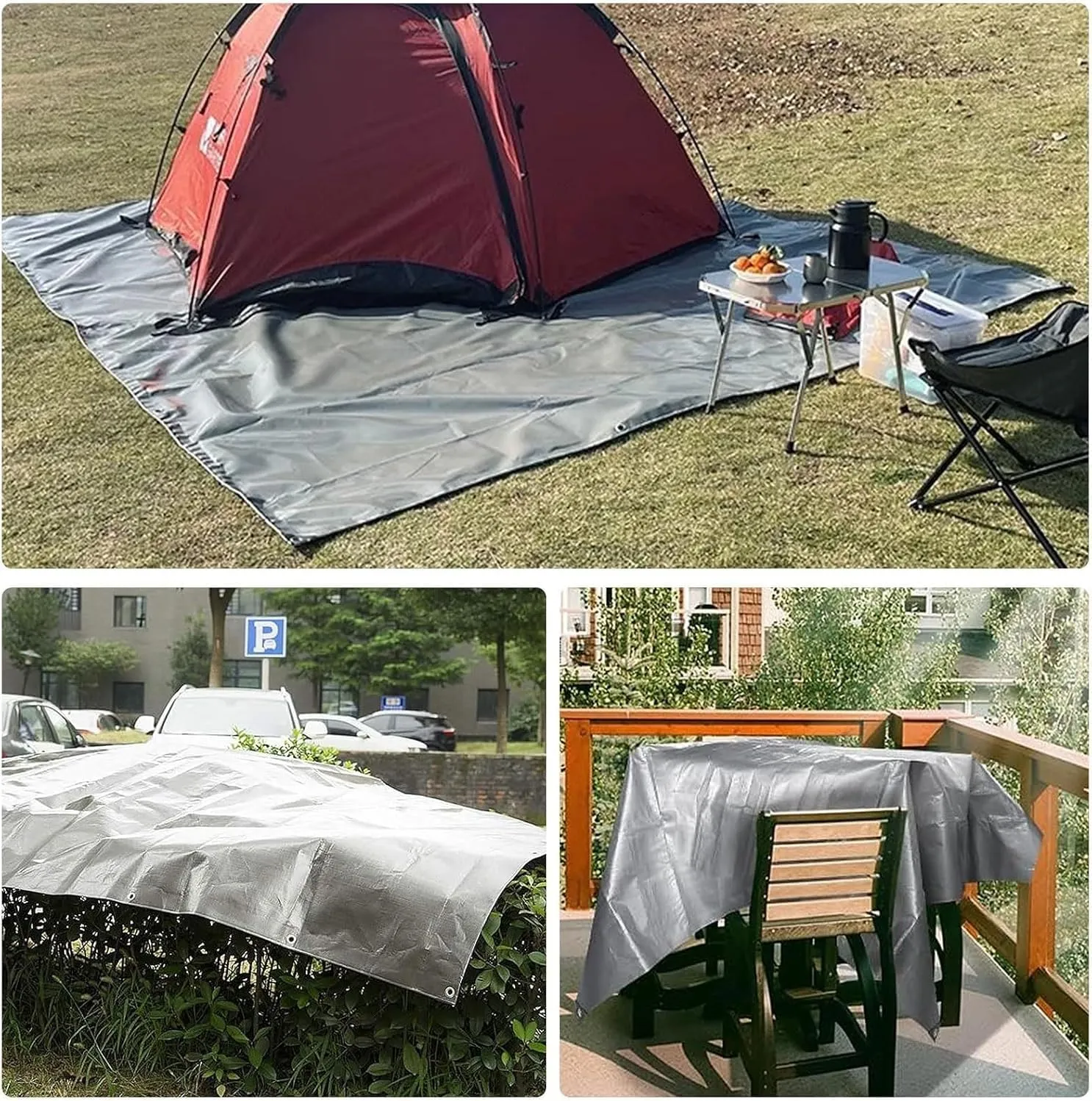 Tarps Heavy Duty Waterproof, Tarp Outdoor PVC Tarp Cover Thick UV-Protective Tarp with Grommet - for Firewood Outdoor Furniture etc,2 * 2m/6 * 6ft