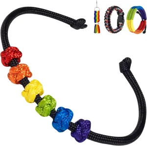 TECEUM Paracord Bracelet – Rainbow Collection – 3 Styles – Unisex 550 Parachute Rope Colorfull Wristband – Pride LGBTQ  Accessories