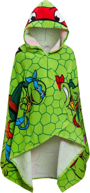 Teenage Mutant Ninja Turtles Hooded Towel Raphael Poncho 100% Cotton Beach Towel Dress up Bathtowel Swimming Wrap