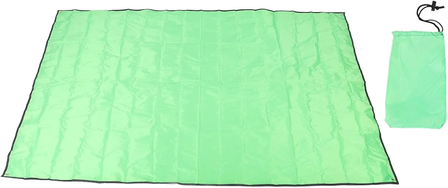 Tent Footprint Camping Tarp Sandproof Oxford Cloth Ground Mat 220x180cm with Storage Bag for Outdoor Picnic Beach Camping (Grass Green)