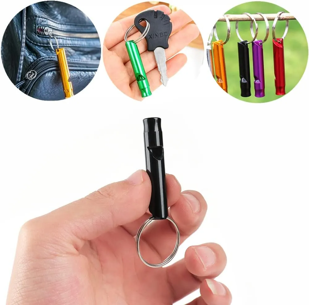 Tergy Emergency Whistle with Keychain Aluminum Survival Whistle Key Chain for Camping Hiking Boating Hunting Fishing