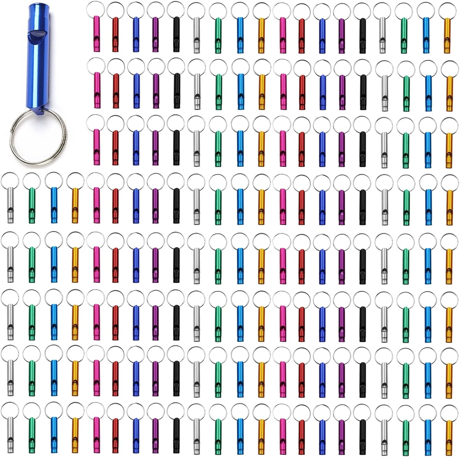 Tergy Emergency Whistle with Keychain Aluminum Survival Whistle Key Chain for Camping Hiking Boating Hunting Fishing