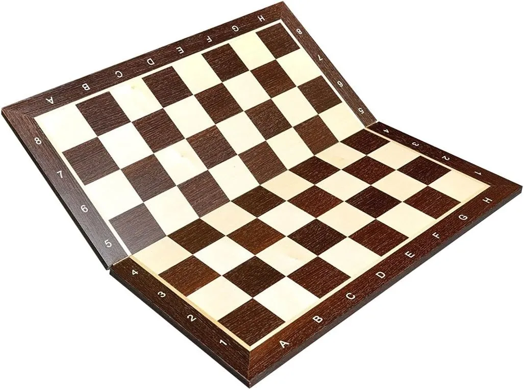 The House of Staunton African Palisander & Maple Folding Wooden Chess Board - 2.25" with Notation