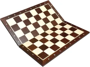 The House of Staunton African Palisander & Maple Folding Wooden Chess Board - 2.25" with Notation