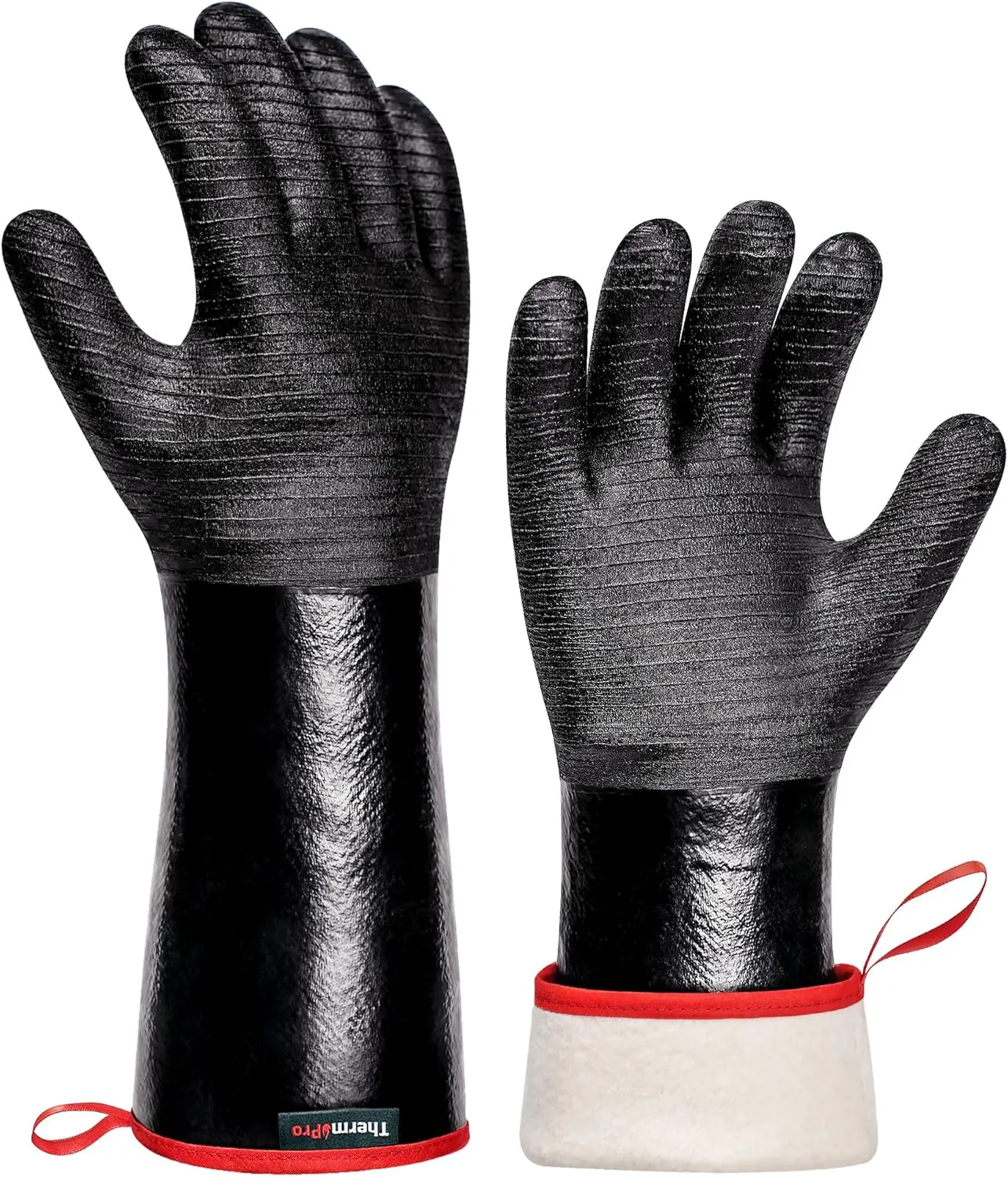 ThermoPro 932°F Heat Resistant BBQ Gloves, 14" Waterproof Oven & Grill Gloves, Oil & Slip-Resistant Neoprene Heat Gloves for BBQ, Fire Pit, Rotisserie, Smoker Accessories Gifts for Men and Women