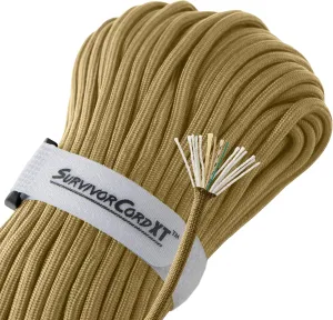 Titan Survival's Patented 1000 LB Survival Paracord – USA Made - Military Style 750 Cord with Firestarter, Fishing Line, and Kevlar Strands - Heavy Duty Camping Cordage - Lengths & Color Options