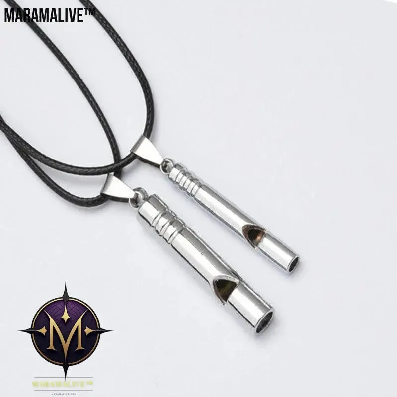 Titanium Emergency Alarm Whistle Necklace - Pendant for Emergencies