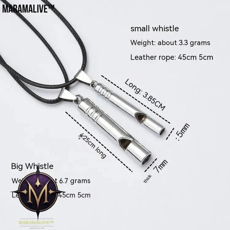 Titanium Emergency Alarm Whistle Necklace - Pendant for Emergencies