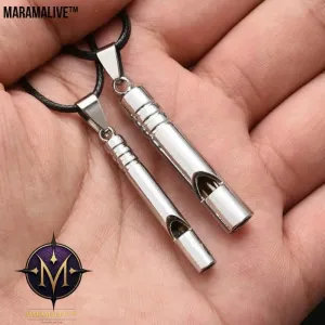 Titanium Emergency Alarm Whistle Necklace - Pendant for Emergencies