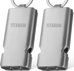 Titanium Emergency Survival Whistle Lifeguard Safety Whistle for Outdoor Camping Hiking-Loud Whistle up to 120~130db