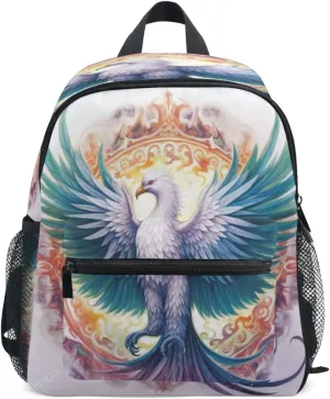 Toddler Backpack Bookbag School Bag Blue Swing Phoenix Travel Bag for Girls Boys Kid with Name Card
