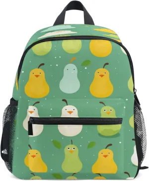 Toddler Backpack Bookbag School Bag Cartoon Pear Travel Bag for Girls Boys Kid with Name Card
