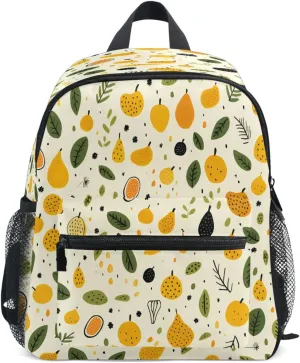 Toddler Backpack Bookbag School Bag Painting Pear Travel Bag for Girls Boys Kid with Name Card
