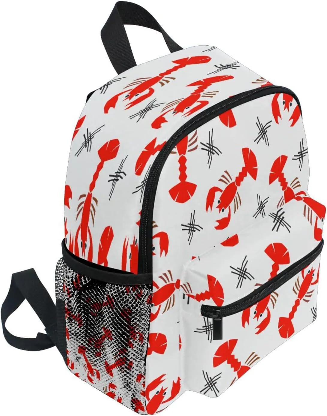 Toddler Backpack Bookbag School Bag Red Crayfish Travel Bag for Girls Boys Kid with Name Card