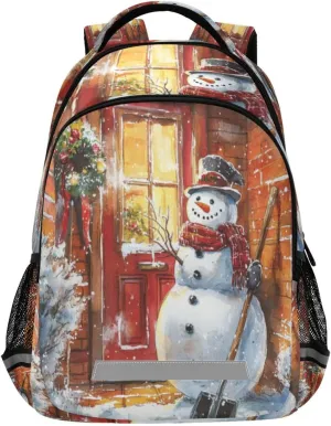 Toddler Backpack for School Girls and Boys 6-12, Child Bookbag with Reflective Strips, Shovel Snowman