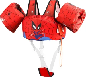 Toddler Swim Vest with Arm Floaties Adjustable Crotch Straps 22-66lbs Kids Pool Float Sea Beach Swimming Training Aids for 2-6Y Boys and Girls