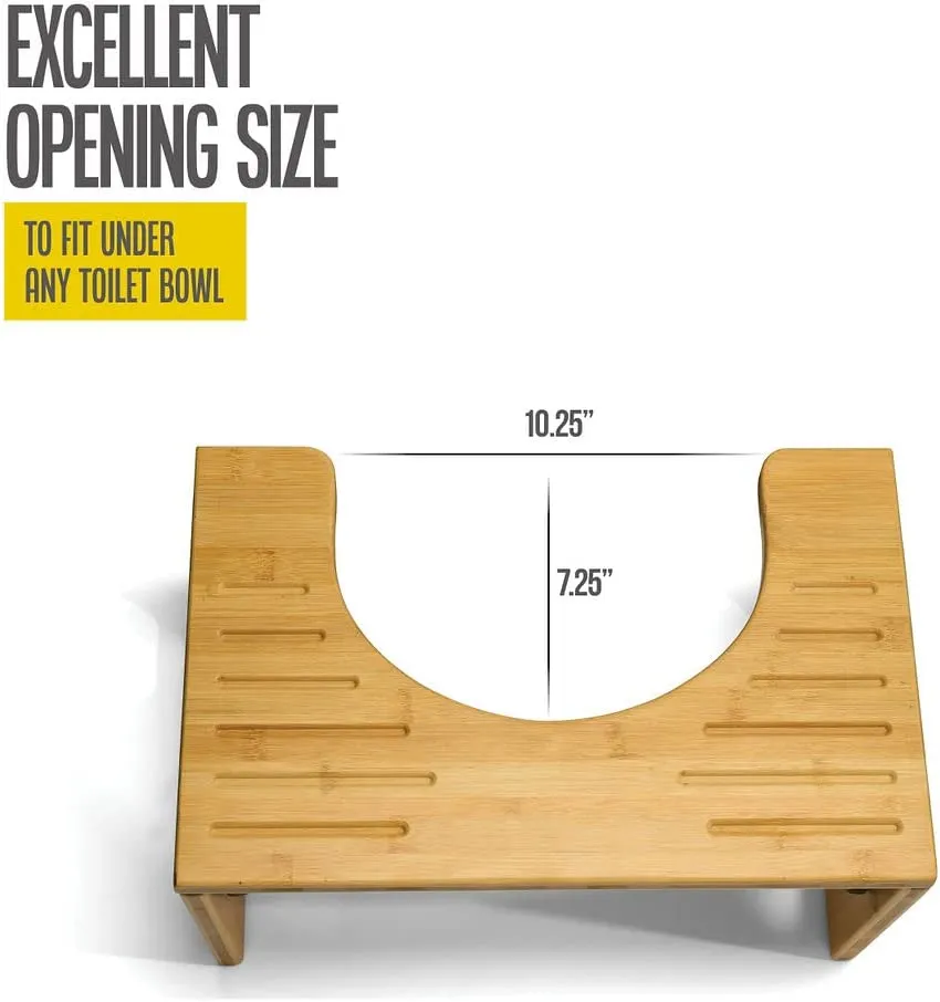 Toilet Stool, Potty Stool, Toilet Foot Stool Waterproof and Non Slip Squat Stool Adult Bamboo Toilet Stool Toilet Ottoman