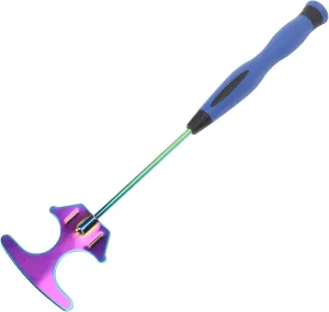 Topyond Fishing Bait Shovel Stainless Steel Shrimp Bait Shovel with Foldable Head For Sea Fishing Rock Fishing (Blue Handle)