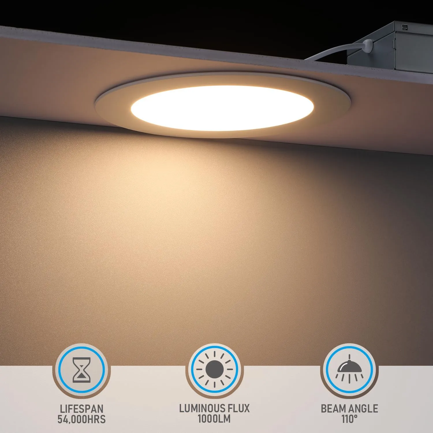 TORCHSTAR 12-Pack Essential Series 6 Inch Ultra-Thin LED Recessed Lighting with J-Box, 3000K Warm White, 12W Dimmable 1000lm Brightness LED Downlight, ETL & Energy Star Listed