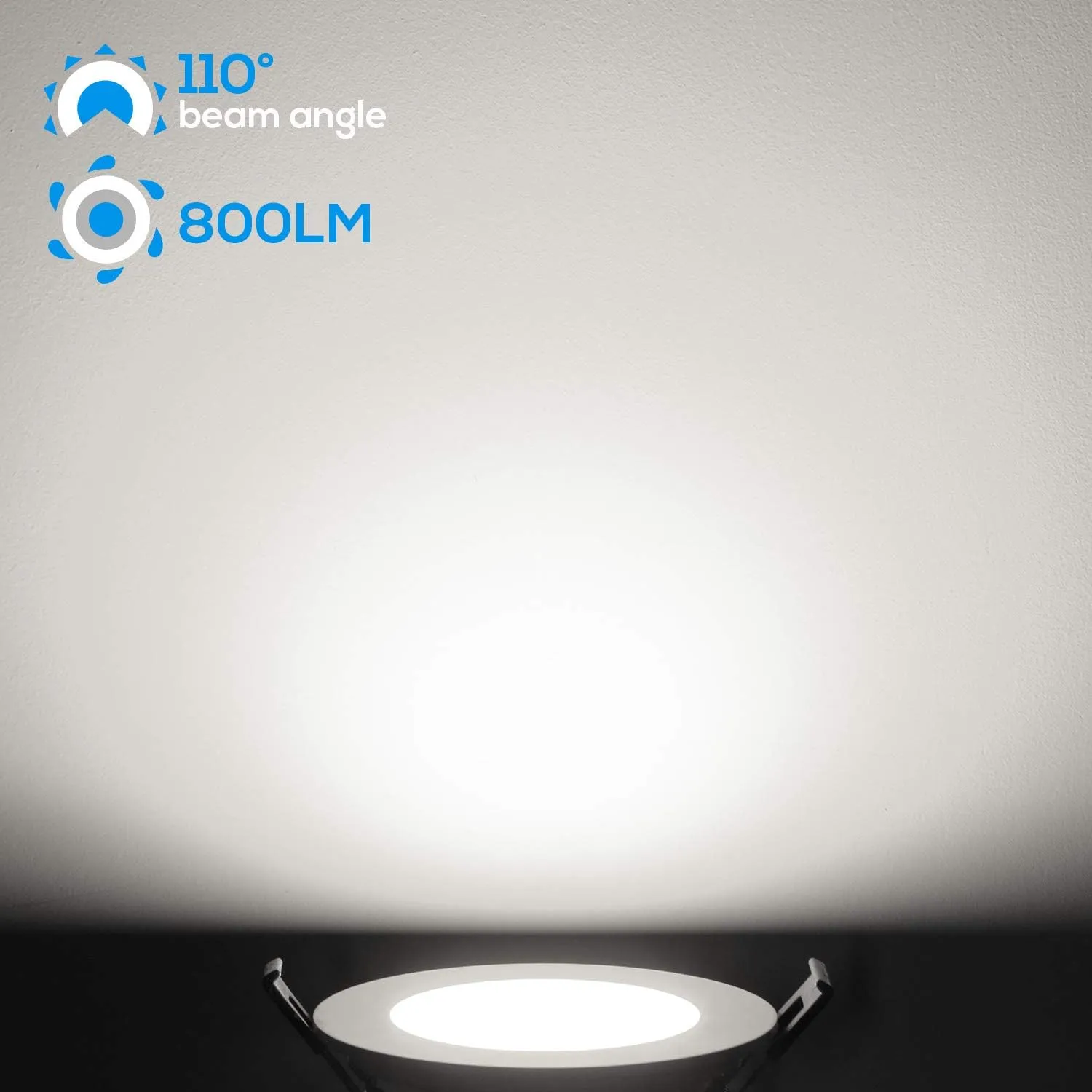 TORCHSTAR Essential Series 4 Inch Ultra-Thin LED Recessed Lighting with J-Box, 800lm Dimmable Slim Panel Downlight, ETL & Energy Star Listed, 4000K Cool White, Pack of 4