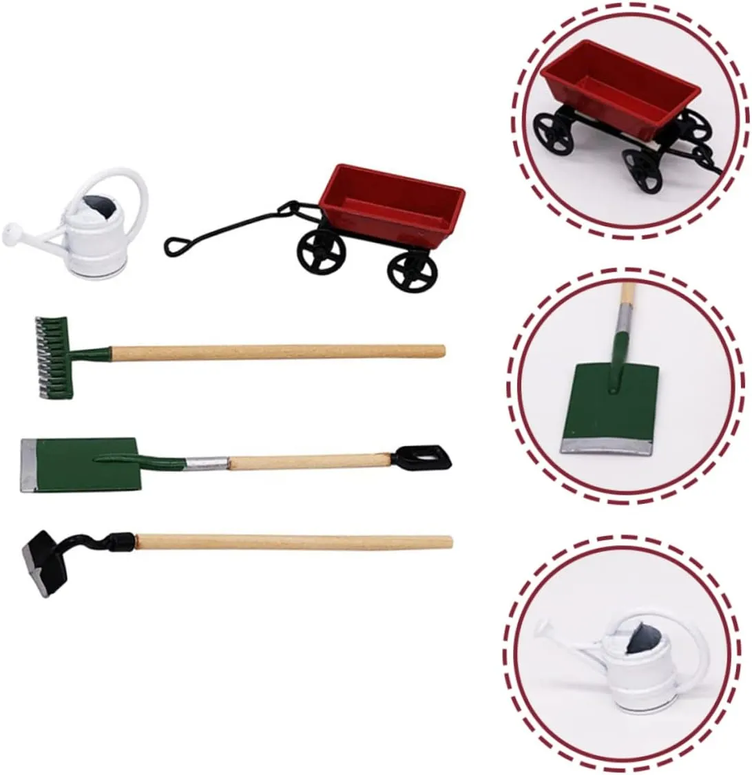 TOYANDONA 2 Sets Mini Gardening Tool for Dollhouse Mini Accessory Creative and Decor for Fairy Garden Micro Scene Safe Materials for Fun Play