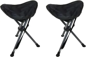 Travel Chair C-Series Slacker Tripod Chair for Camping, Lightweight Chair, Adjustable Carry Strap for Easy Transport | Outdoor Adventures Lighter Version of The Original Slacker Stool, Black - 2-Pack