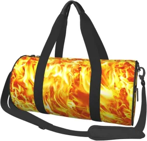 Travel Duffle Bag for Men Women, Fire Flames Duffle Bags for Sport Gym Overnight Luggage