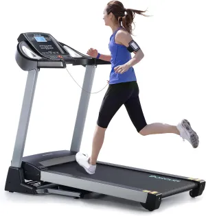 Treadmill with 15% Auto Incline - 350 LBS Capacity, 3.5HP Electric Folding Treadmill Up to 10MPH Speed, Running Machine with 20" Wide Tread Belt & LCD Display for Home Use, Bluetooth Speaker